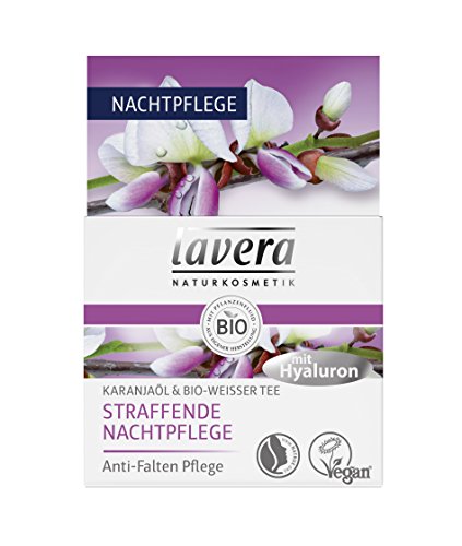 lavera Straffende Nachtpflege mit Hyaluron ∙ Intensive Pflege ∙ Mildert Falten im Schlaf ∙ Anti-Age Nachtcreme ∙ vegan ✔ Bio ✔ Naturkosmetik ✔ Natural ✔ Kosmetik Gesichtscreme 1er Pack (1x50ml) - 2