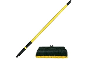 KLINK Cepillo para Peinar y Barrer Césped Artificial Curvo con Mango Cerdas Curvadas Jardín (Cepillo + Mango)