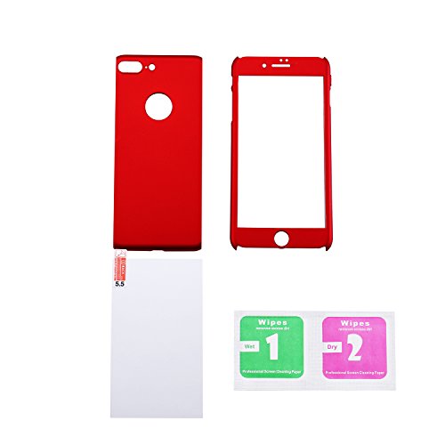 Dreamer-Z Funda de m  vil Iphone7 360 grados paquete s  lido con un agujero para Iphone 7 Plus Rojo