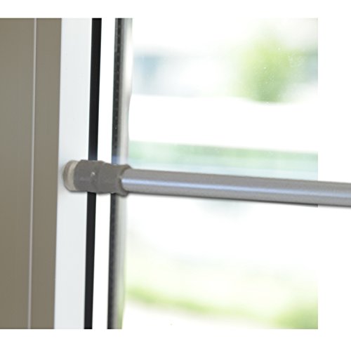 JEMIDI Klemmstange mit Schraubtechnik Klemmstangen Gardinenstangen Gardinen Stange zum Klemmen 80cm-120cm ausziehbar Silber