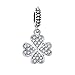Produktbild Bling Sterne "Lucky Clover" Charms baumeln Perlen mit Swarovski Elements Kristall für Pandora Charms Armband weiß