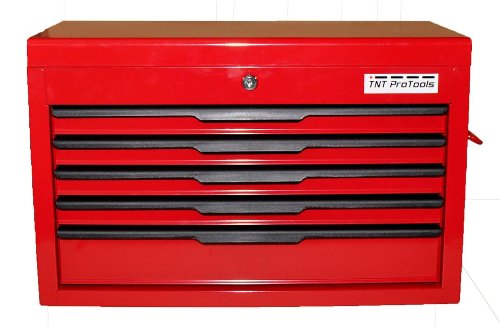 TNT-ProTools Werkzeugkoffer, Werkzeugbox, Werkzeugkiste, Angelkoffer, Werkzeugkasten 5 Schubladen, rot, 12010063 - 3