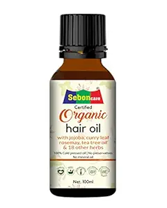 SebonCare Organic Cold Pressed Hair Growth Oil Enriched with Jojoba, Olive, Tea Tree, Rosemary, Babchi & other herbs