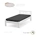 Produktbild Massivholzbett 90x190cm Holzbett Jugendbett Kinderbett Bett Kojenbett Einzelbett Bettrahmen Bettgestell in Weiss Kiefer massiv inkl. Lattenrost