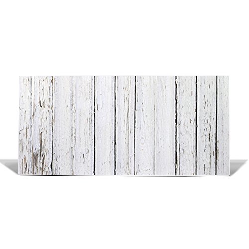 banjado - Pinnwand Magnettafel weiß 78cm x 37cm quer mit Motiv Weißer Bretterzaun