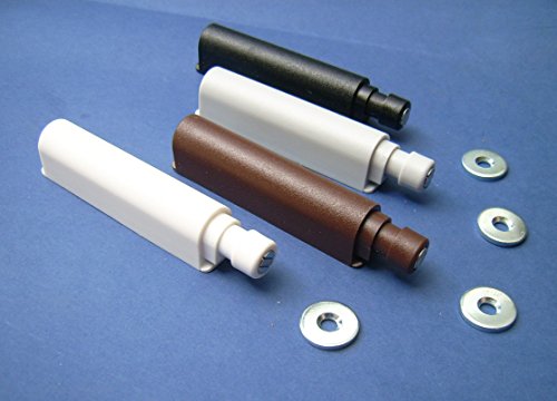 1-10 Push to Open MAGNETIC Damper/Buffer System. WHITE/BLACK/BROWN/GREY. Doors/Drawers. 85-123mm. HEAVY DUTY (GREY, 2x W/Screw in Counterplate)