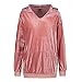 Produktbild Hanomes Damen Hooded Soft Velvet Pullover Mode Pullover Casual Sweatshirt Oversize Mantel Jacke V-Ausschnitt Langarm Sweatshirt Pullover Tops