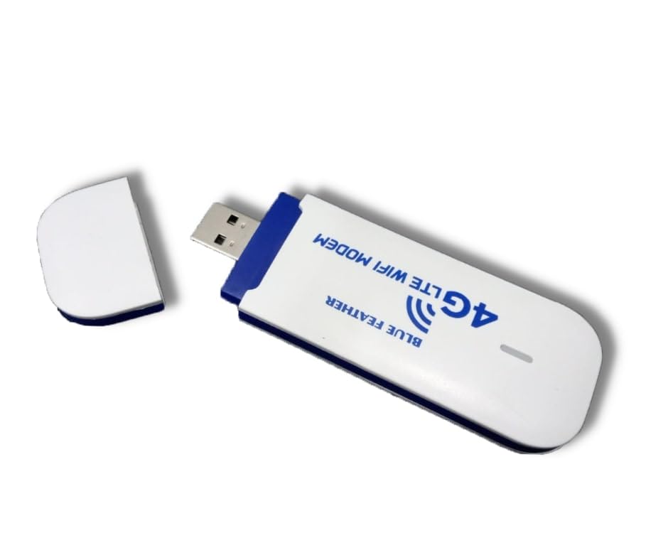 Blue Feather 4G LTE WiFi USB Modem | 150 Mbps | Connect Up to 10 Devices | Supports All SIM Cards | Blue