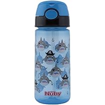 Borraccia Nuby In Tritan Con Cannuccia Silicone - 540 Ml, Azzurra, Per Bambini 3+ - Foto 3
