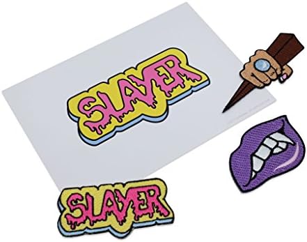 Set of 3 Embroidered Badges Slayer