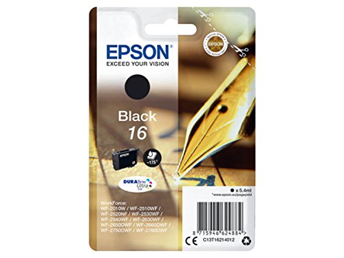 Epson original - Epson WorkForce WF-2630 WF (16 / C13T16214012) - Tintenpatrone schwarz - 175 Seiten - 5,4ml