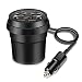 Produktbild MoLiSmart Auto-Ladegerät, Dual-USB-Ports Getränkehalter Netzteil mit 2 Zigarettenanzünder Hub / Buchse und LED-Akku Spannungsanzeige für iPhone Samsung Galaxy Note Tablets GPS PDA MP3 und mehr