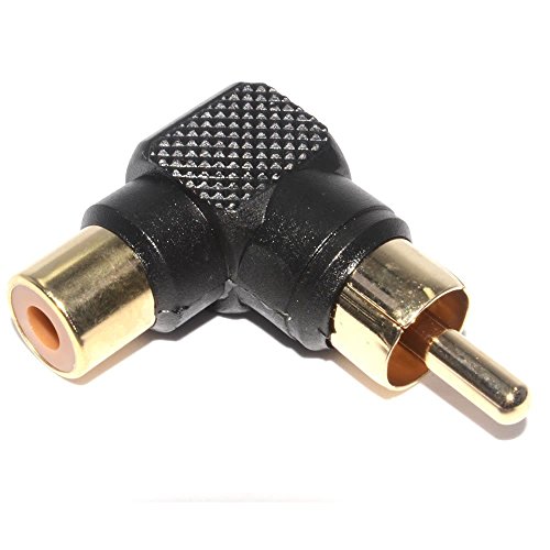 kenable Derecho ángulo RCA Fono Adaptador Negro Audio Clavija A Enchufe Oro Chapado