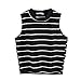 Produktbild Internet Damen Sommer gestreiftes Tank-Top ärmelloses T-Shirt Bluse (S, schwarz)