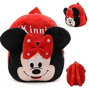 Cute Plush Toys Minnie School Bag Grass Red Colour School Bag for Kids Boys Girls 40cm (4-9 Years)