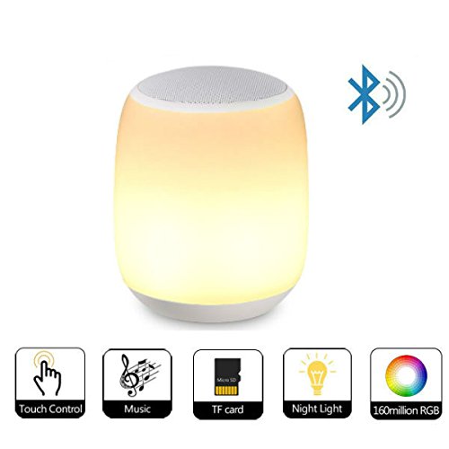 Preisvergleich Produktbild Hangang Nachttischlampe Touch Control mit Anrufe Freisprecheinrichtung Wireless-Musik intelligente, Smart LED Touch Sensor Tischlampe dimmbar Licht mehrfarbig, MP3 Player, Lichter für Vorhänge