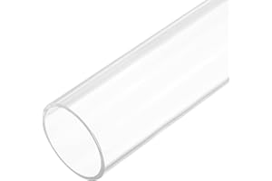 sourcing map Acrylic Pipe Rigid Round Tube Clear 49 mm ID 55mm OD 305mm for Lamps and Lanterns,Water Cooling System