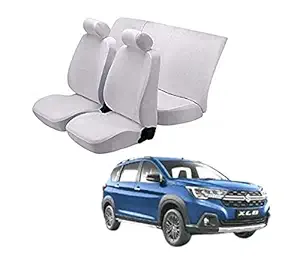 autokaar Denim Fabric CAR SEAT Cover for Maruti XL6 , White