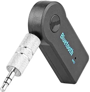 Car Bluetooth for Amazon Fire HD 6 Wireless Adapter Dongle 3.5mm Jack Aux Cable Audio Receiver with MIC Speaker Stereo System FM Transmitter Music Receiver Phone Receiver - Black