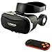 Produktbild 3D VR Brille - Virtual Reality Brille mit Kopfhörer + VR 3D Universal Bluetooth Controller in Schwarz/Orange | VR Glasses mit Headset für Ihr Handy zum Abspielen von 3D Filme, VR-Movies, VR-Games, 360 Grad Spiele - Kompatibel mit Android & iOS - 4,7 bis 6 Zoll Smartphones von Samsung Galaxy S9 S8 (Plus) | Apple iPhone X 8 7 (Plus) | Huawei P20 P10 Lite | Sony Xperia XZ2 XZ1 XZ X | HTC 10 U11 (Plus) One M9 Desire 10 Pro | Google Pixel | LG Q6 G6 | Microsoft