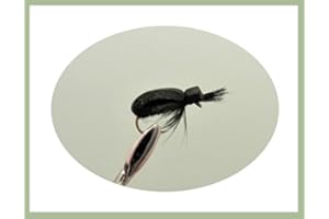 TROUTFLIES UK DRY FLIES Black Beetle Trout Flies, 12 Pack Beetles for fly Fishing, Mixed Sizes 12/14/16