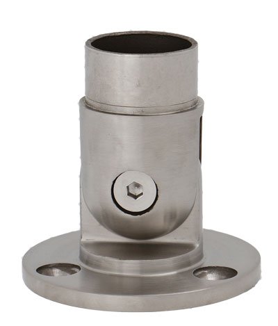 Edelstahl Wandanschluss mit Gelenk für Rohr 42,4 mm, geschliffen, V2A (S014590) - 2