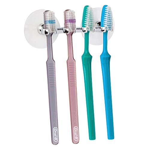InterDesign 49902EU Gia Zahnbürstenhalter mit Saugnapf, chrom - 2