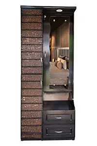 THE WOODEN  Ancient Art Makeup Dressing Table with Lighted Mirror and Large Drawer, Brown