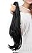 18 inches Fashion Long Claw Jaw Ponytail Big Wave Clip in Pony Tail Hair Extension Extensions Dark Black