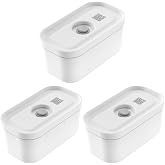 Zwilling Fresh &amp; Save Vakumlu Yemek Taşıma Kabı, S, Plastik, Beyaz-Gri 3l&uuml; paket