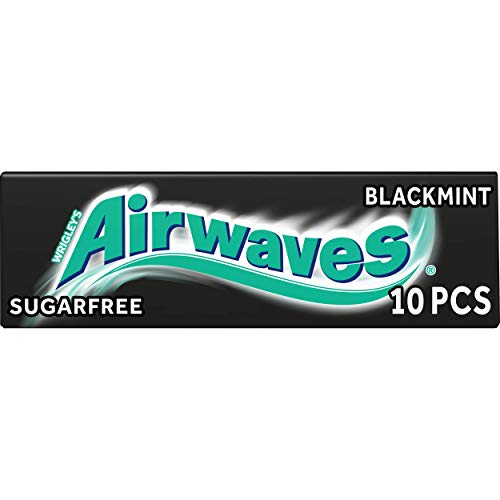 AIRWAVES Black Mint Menthol Sugar Free Chewing Gum 10 Pellets (Pack of 30)