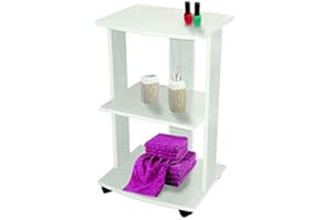 ANTONA SRL Carrello Porta TV con ruote piroettanti Bianco Alpes cento usi e freno facile, cucina, stanzetta arredo casa