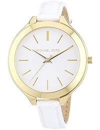 Michael Kors MK2273 - Reloj para mujer con correa de cuero, color blanco / gris