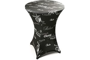 dasmöbelwerk Stehtischhusse Stretch Stehtisch Husse Tisch Bistrotisch Gastro Bistro Eventdeko Ø 80 cm (SmileDG)
