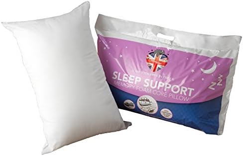 Dreamtime MF02599UP Sleep Support Memory Foam Core Pillow, White, Set of Two