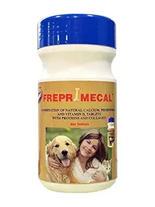 FREPRIMECAL Calcium Tablets for Adult & Senior Dogs & Cats | 200 Tablets | The Most pet Safe Calcium Supplement in The Market | No Side Effects | Daily Supplement