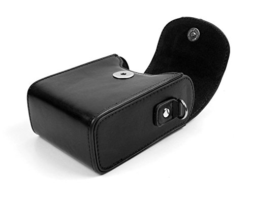 Housse de protection pour Nikon CoolPix W100 et Polaroid IF045  Lumix DMC-LX10  DMC-LX15 et DMC-TZ101 appareils photo compacts - aspect cuir couleur noir  par DURAGADGET