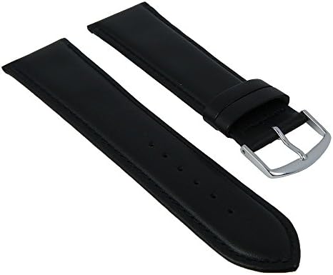buffalo calf Replacement Band Watch Band Leather Kalf Strap XL length black leather 26404S, width:24mm