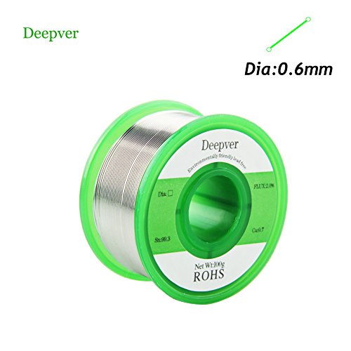 Lötzinn Lötdraht Bleifrei durchmesser 0,6 mm 100 g / 0,22 lb mit Kolophoniumkern, (Sn: 99,3, Pd: 0,7, FLUX: 2,0%) (0,6 MM)