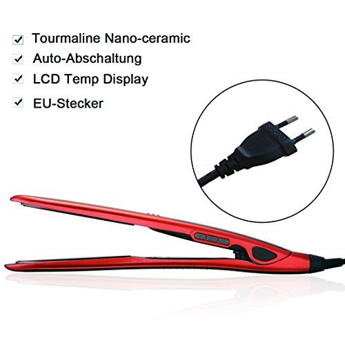 Professionelle Keramik Turmalin Ionic Haarglätter Anti Frizz Glätteisen lockenstab 2 in 1, LCD EU Stecker Auto-Abschaltung (mit hochwertiger Keramikbeschichtung) - 9