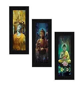 SAF Set of 3 Buddha Digital Reprint 17 inch x 24 inch Painting (SALP02) SAFLP02