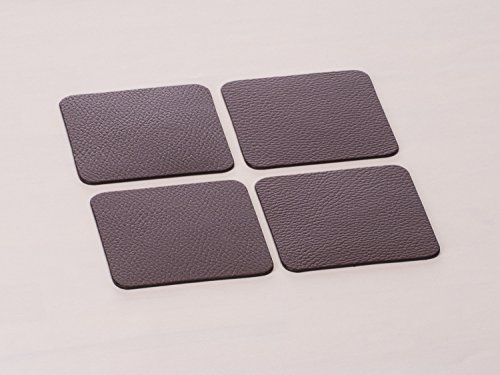 Untersetzer, recyceltem Leder Set 4, Rot, Braun, Burgund, weiß, orange, 10 * 10 cm, BRAUN - 2