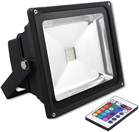 30W RGB Colour Changing LED Security Floodlight Outdoor Flood Light IP65 + Remote Control
