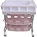 Homcom Baby Changing Table Unit Changing Station Storage Trays and Bath with Tub Pink New