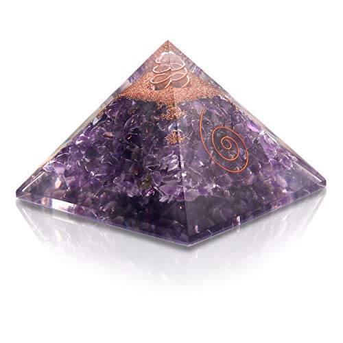 cosynee Orgone Reiki, Kit de pirámide de protección EMF, generador de energía de Yoga, Puntos de energía de Cuarzo de Cristal, 7 Chakras, Kit de pirámide de orgón de Cristal
