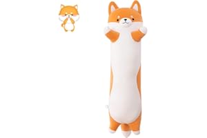 SNOWOLF Shibainu Lange Plüsch Kissen Nette gefüllte Tier Spielzeug Plüsch Weiche Umarmung Körper Kissen Geschenk für Kinder und Familie (Shibainu, 90cm)