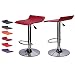 Produktbild CCLIFE 1 er / 2 er Barhocker Barstuhl ohne Lehne Höhenverstellbar Drehbar Kunstleder Küche 58-78 cm, Farbe:Weinrot, Größe:2er-Set