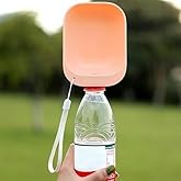 OLLEVRA Evcil Hayvan Plastik Yıkanabilir Taşınabilir Su Şişesi Bağlantılı Su Kabı