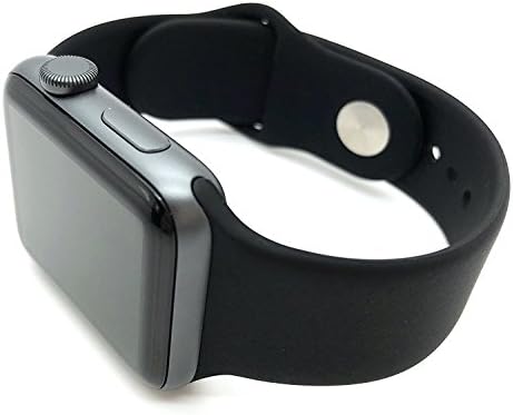 Replacement Silicone Sports Strap 38mm/42mm Size M/L For Smart Watch Series 1/2/3 (Black 38mm)