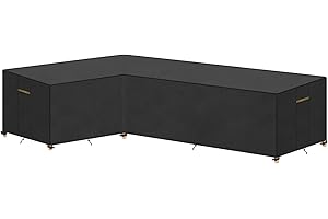 VANSHEIM Funda para Sofá en Forma L Funda para Sofá Exterior en L Funda para Muebles en Forma de L Fundas Muebles Jardin Exterior Impermeable Anti UV Paño Polyester 216x270x87/80cm